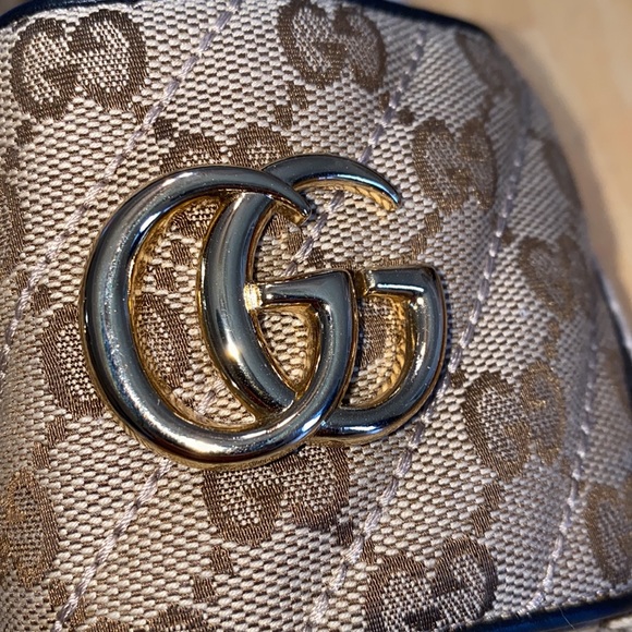 Authentic Gucci WOMEN'S GG MATELASSÉ CANVAS ESPADRILLE SANDAL - Picture 6 of 11